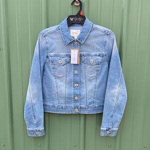 Jessica Simpson Uptown Blue Jean Cropped Denim Jacket Size M